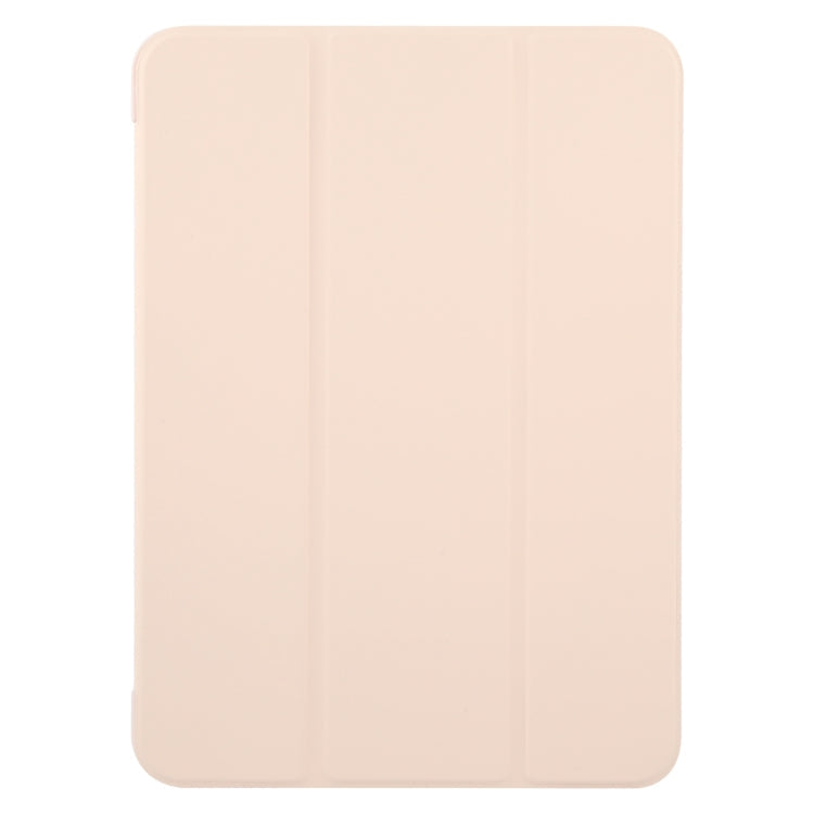 For iPad Air 11 2026 / 2025 / 2024 GEBEI 3-folding Holder Shockproof Flip Leather Tablet Case(Pink)