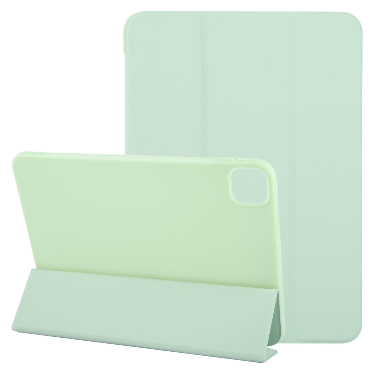 For iPad Air 11 2026 / 2025 / 2024 GEBEI 3-folding Holder Shockproof Flip Leather Tablet Case(Green)