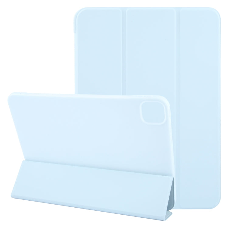 For iPad Pro 11 2025 / 2024 GEBEI 3-folding Holder Shockproof Flip Leather Tablet Case(Sky Blue)