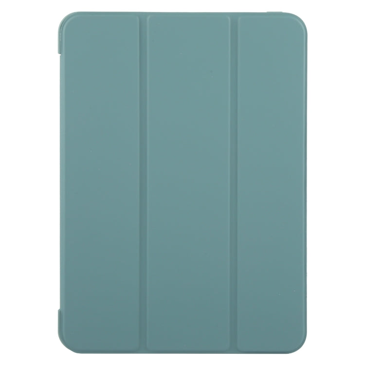 For iPad Pro 11 2025 / 2024 GEBEI 3-folding Holder Shockproof Flip Leather Tablet Case(Dark Green)