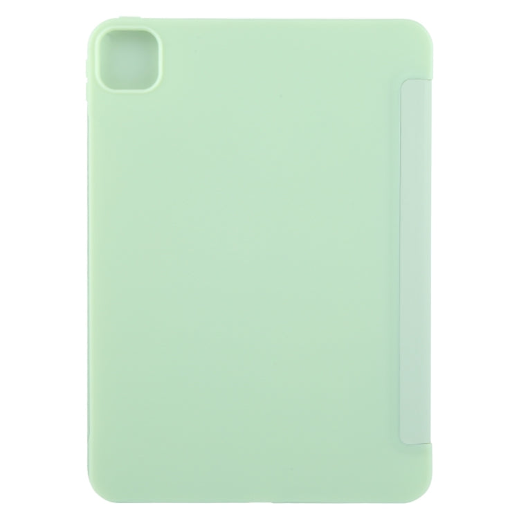 For iPad Pro 11 2025 / 2024 GEBEI 3-folding Holder Shockproof Flip Leather Tablet Case(Green)