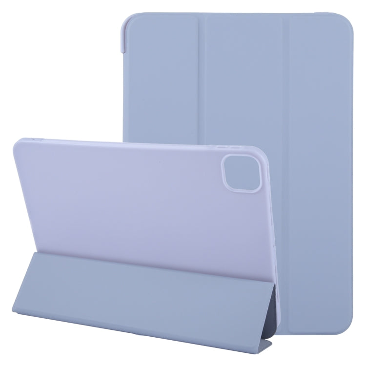 For iPad Air 13 2026 / 2025 / 2024 GEBEI 3-folding Holder Shockproof Flip Leather Tablet Case(Light Purple)