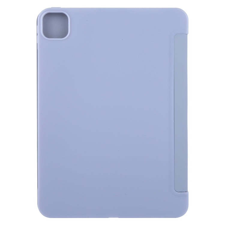 For iPad Air 13 2026 / 2025 / 2024 GEBEI 3-folding Holder Shockproof Flip Leather Tablet Case(Light Purple)