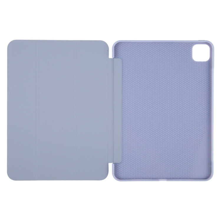 For iPad Air 13 2026 / 2025 / 2024 GEBEI 3-folding Holder Shockproof Flip Leather Tablet Case(Light Purple)
