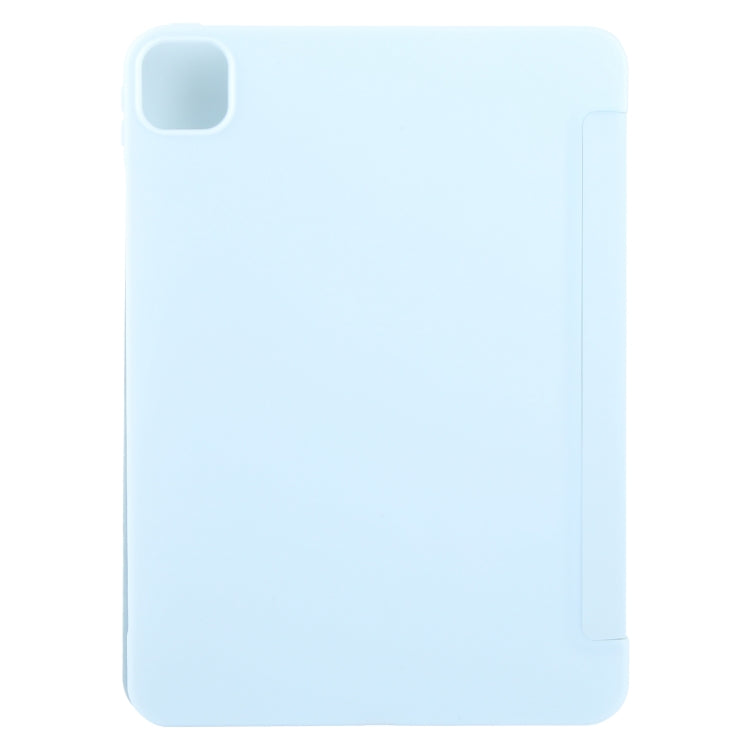 For iPad Air 13 2026 / 2025 / 2024 GEBEI 3-folding Holder Shockproof Flip Leather Tablet Case(Sky Blue)