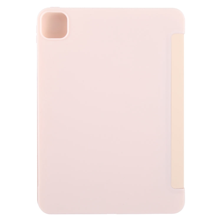 For iPad Air 13 2026 / 2025 / 2024 GEBEI 3-folding Holder Shockproof Flip Leather Tablet Case(Pink)