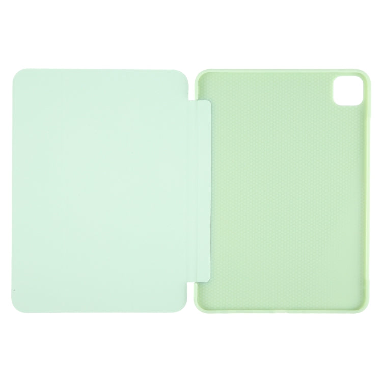 For iPad Air 13 2026 / 2025 / 2024 GEBEI 3-folding Holder Shockproof Flip Leather Tablet Case(Green)