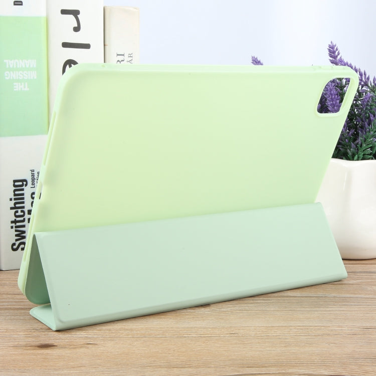 For iPad Air 13 2026 / 2025 / 2024 GEBEI 3-folding Holder Shockproof Flip Leather Tablet Case(Green)