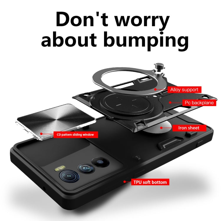 CD Texture Sliding Camshield Magnetic Holder Phone Case, For Motorola Edge 30, For Motorola Edge 30 Pro, For Motorola Moto E20 / E30 / E40, For Motorola Edge 20 Lite, For Motorola Edge 20 Pro
