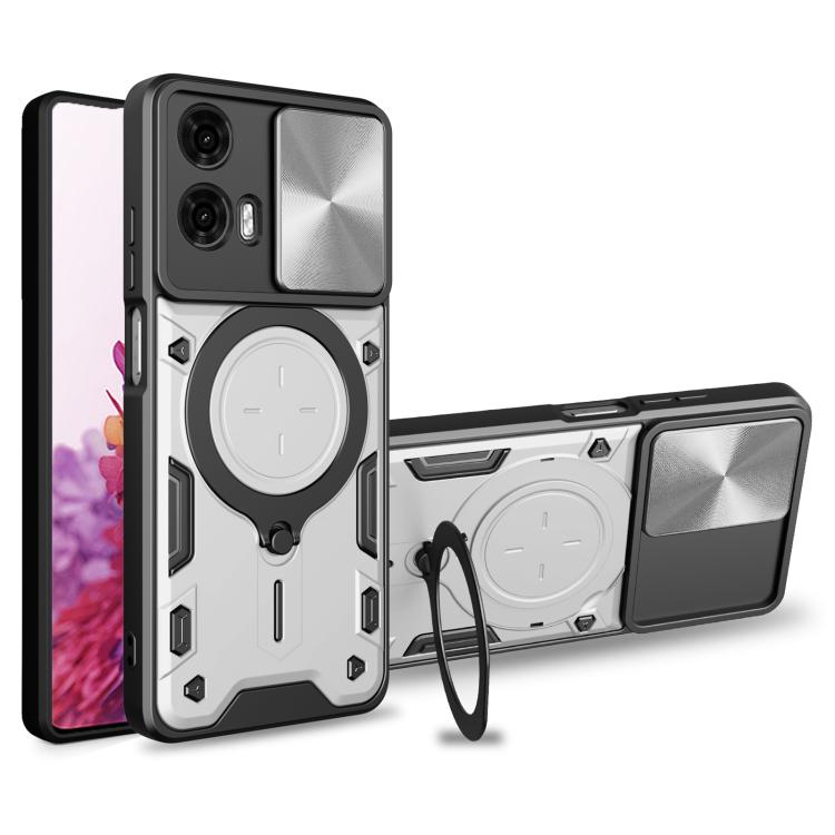 CD Texture Sliding Camshield Magnetic Holder Phone Case, For Motorola Edge 50 Pro Global, For Motorola Moto G24 Power, For Motorola Moto E22 / E22i, For Motorola Edge 30 Fusion