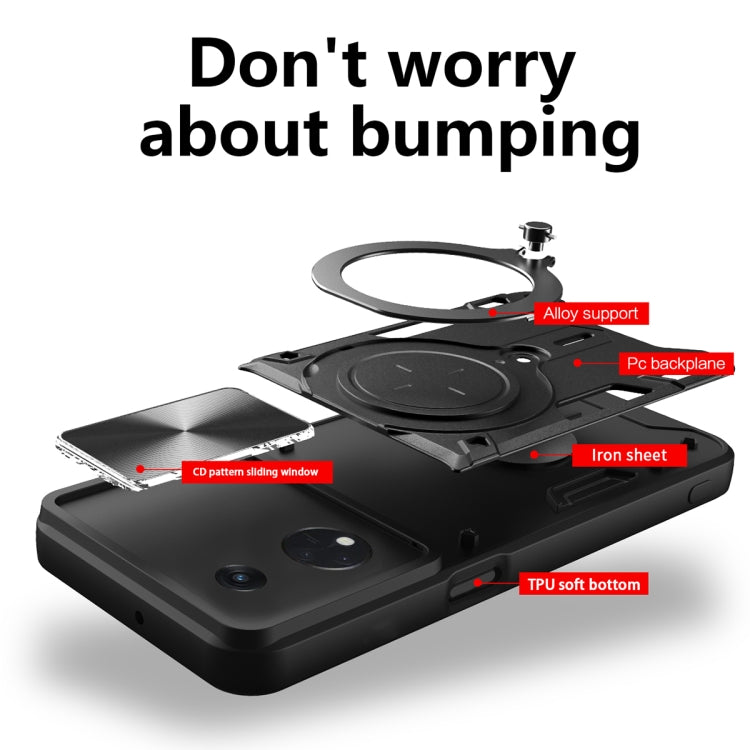 CD Texture Sliding Camshield Magnetic Holder Phone Case, For OPPO Reno8 T 5G, For OPPO A17 4G, For OPPO Reno8 Pro 5G, For OPPO Reno8 5G