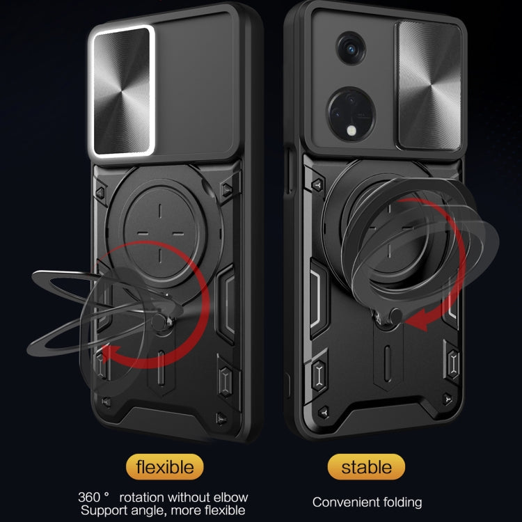CD Texture Sliding Camshield Magnetic Holder Phone Case, For OPPO Reno8 T 5G, For OPPO A17 4G, For OPPO Reno8 Pro 5G, For OPPO Reno8 5G