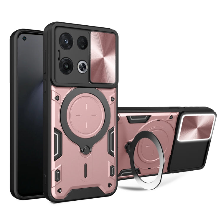 CD Texture Sliding Camshield Magnetic Holder Phone Case, For OPPO Reno8 T 5G, For OPPO A17 4G, For OPPO Reno8 Pro 5G, For OPPO Reno8 5G