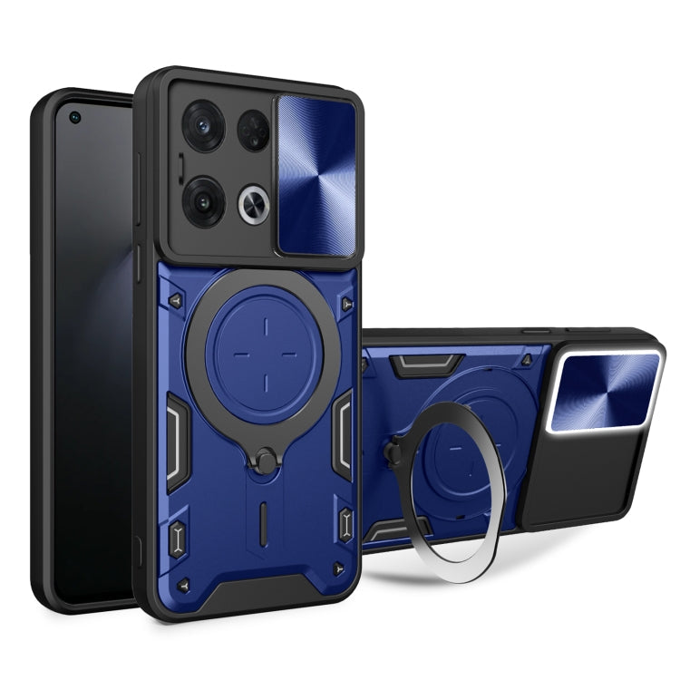 CD Texture Sliding Camshield Magnetic Holder Phone Case, For OPPO Reno8 T 5G, For OPPO A17 4G, For OPPO Reno8 Pro 5G, For OPPO Reno8 5G