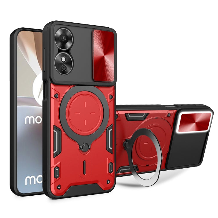 CD Texture Sliding Camshield Magnetic Holder Phone Case, For OPPO Reno8 T 5G, For OPPO A17 4G, For OPPO Reno8 Pro 5G, For OPPO Reno8 5G