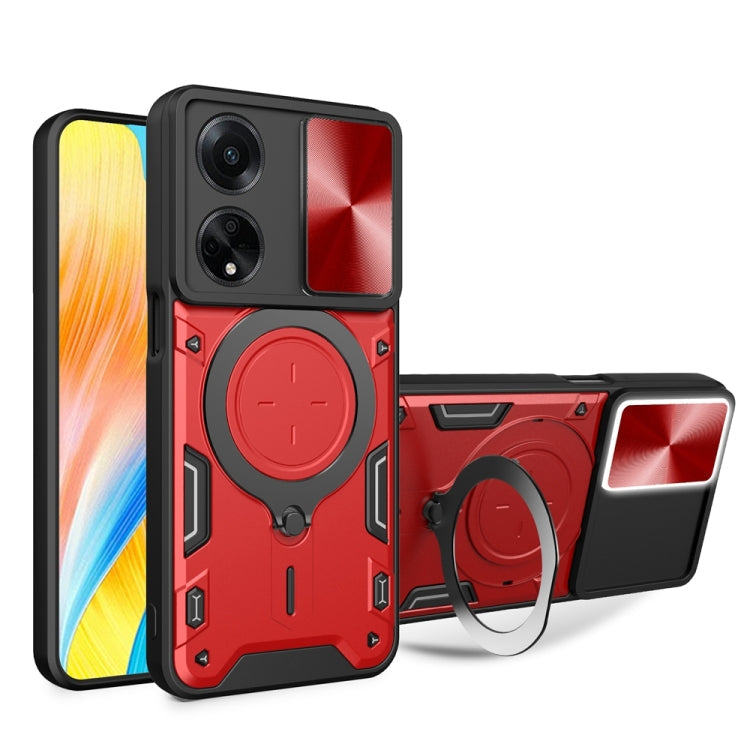CD Texture Sliding Camshield Magnetic Holder Phone Case, For OPPO Reno10 5G Global, For OPPO A78 4G, For OPPO F23 5G India / A98 5G / A1 5G, For OPPO Find X8 Pro