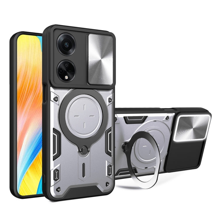 CD Texture Sliding Camshield Magnetic Holder Phone Case, For OPPO Reno10 5G Global, For OPPO A78 4G, For OPPO F23 5G India / A98 5G / A1 5G, For OPPO Find X8 Pro