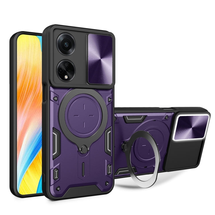 CD Texture Sliding Camshield Magnetic Holder Phone Case, For OPPO Reno10 5G Global, For OPPO A78 4G, For OPPO F23 5G India / A98 5G / A1 5G, For OPPO Find X8 Pro
