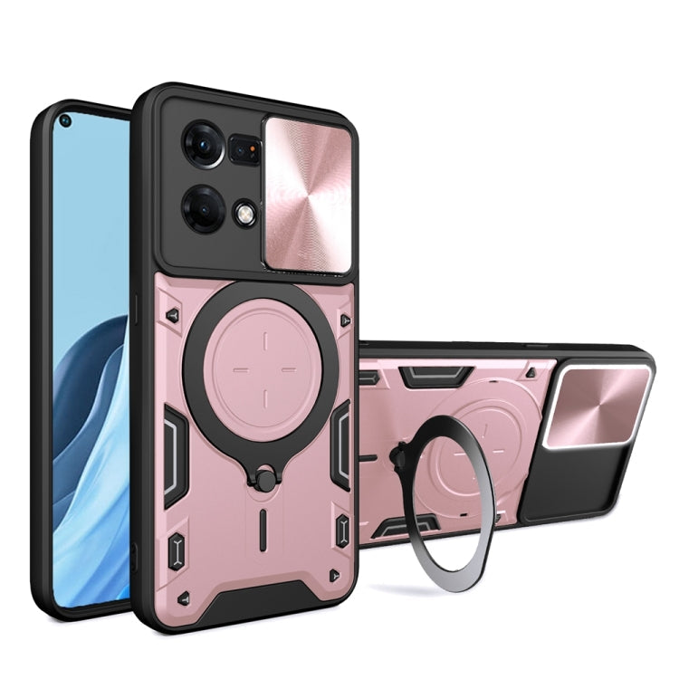 CD Texture Sliding Camshield Magnetic Holder Phone Case, For OPPO Reno7 4G / F21 Pro 4G, For OPPO Reno7 5G, For OPPO Reno 6 4G, For OPPO A15 / A15s / A35 2021
