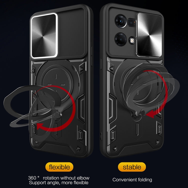 CD Texture Sliding Camshield Magnetic Holder Phone Case, For OPPO Reno7 4G / F21 Pro 4G, For OPPO Reno7 5G, For OPPO Reno 6 4G, For OPPO A15 / A15s / A35 2021