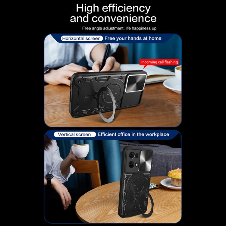 CD Texture Sliding Camshield Magnetic Holder Phone Case, For OPPO Reno7 4G / F21 Pro 4G, For OPPO Reno7 5G, For OPPO Reno 6 4G, For OPPO A15 / A15s / A35 2021