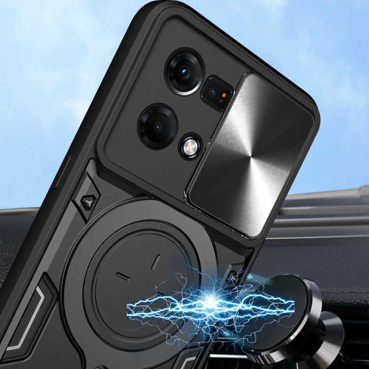 CD Texture Sliding Camshield Magnetic Holder Phone Case, For OPPO Reno7 4G / F21 Pro 4G, For OPPO Reno7 5G, For OPPO Reno 6 4G, For OPPO A15 / A15s / A35 2021