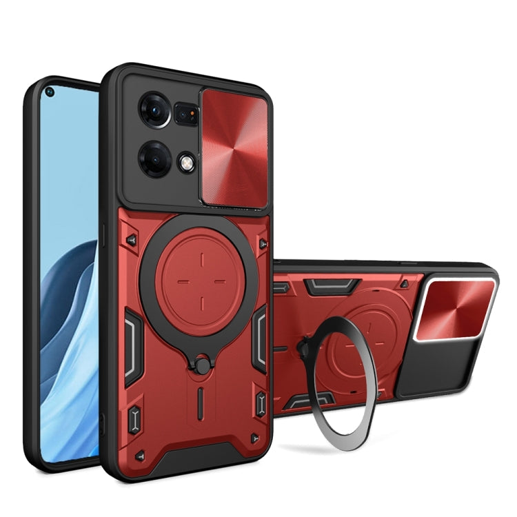 CD Texture Sliding Camshield Magnetic Holder Phone Case, For OPPO Reno7 4G / F21 Pro 4G, For OPPO Reno7 5G, For OPPO Reno 6 4G, For OPPO A15 / A15s / A35 2021