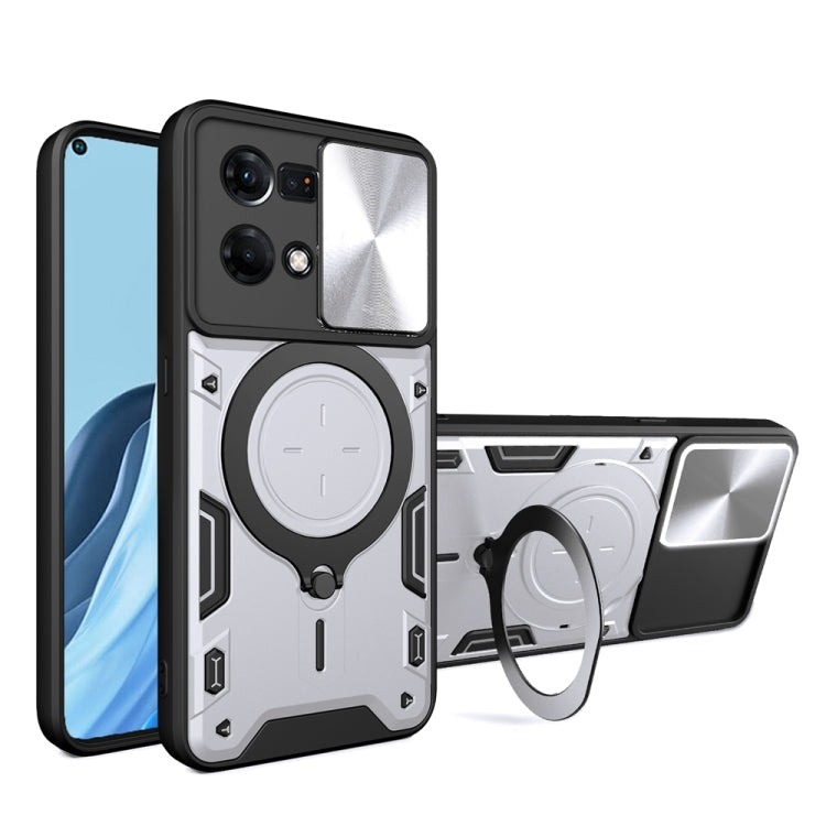CD Texture Sliding Camshield Magnetic Holder Phone Case, For OPPO Reno7 4G / F21 Pro 4G, For OPPO Reno7 5G, For OPPO Reno 6 4G, For OPPO A15 / A15s / A35 2021