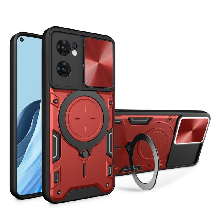 CD Texture Sliding Camshield Magnetic Holder Phone Case, For OPPO Reno7 4G / F21 Pro 4G, For OPPO Reno7 5G, For OPPO Reno 6 4G, For OPPO A15 / A15s / A35 2021