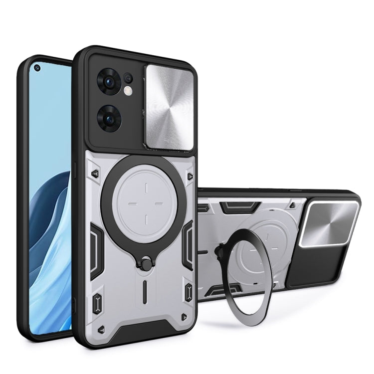 CD Texture Sliding Camshield Magnetic Holder Phone Case, For OPPO Reno7 4G / F21 Pro 4G, For OPPO Reno7 5G, For OPPO Reno 6 4G, For OPPO A15 / A15s / A35 2021