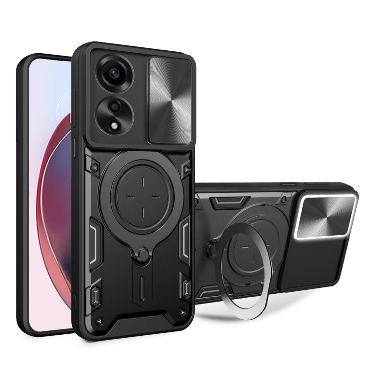 CD Texture Sliding Camshield Magnetic Holder Phone Case, For OPPO Reno10 5G Global, For OPPO A78 4G, For OPPO F23 5G India / A98 5G / A1 5G, For OPPO Find X8 Pro