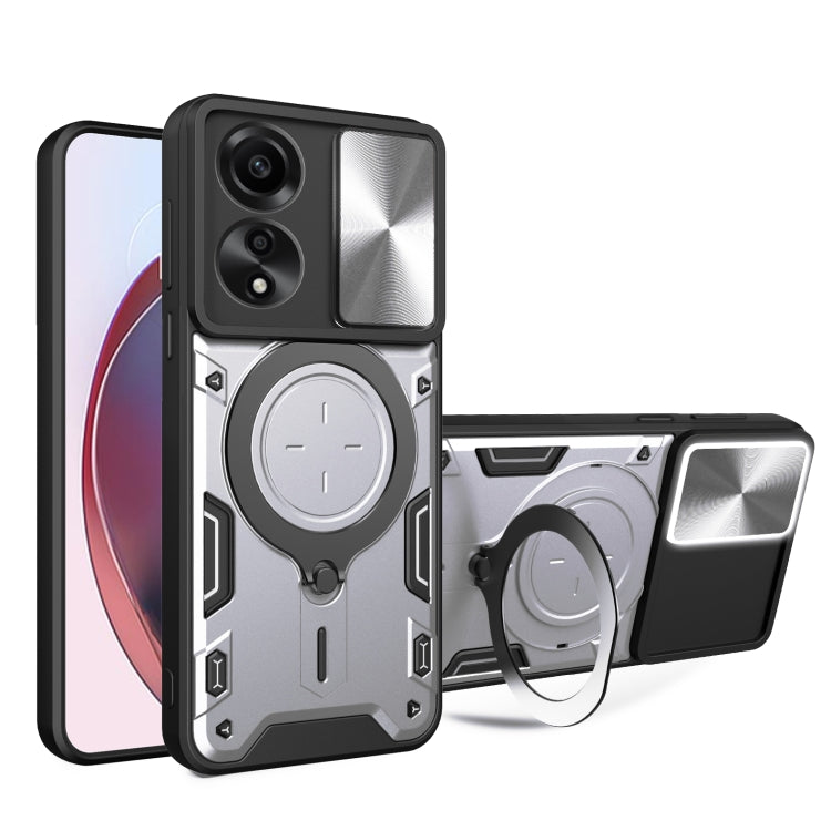 CD Texture Sliding Camshield Magnetic Holder Phone Case, For OPPO Reno10 5G Global, For OPPO A78 4G, For OPPO F23 5G India / A98 5G / A1 5G, For OPPO Find X8 Pro