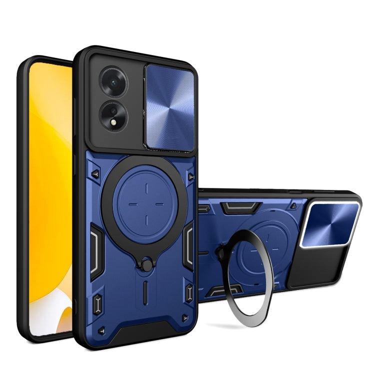 CD Texture Sliding Camshield Magnetic Holder Phone Case, For OPPO Reno11 5G Global, For OPPO Reno11 Pro 5G Global, For OPPO A38 4G Global, For OPPO A58 4G Global