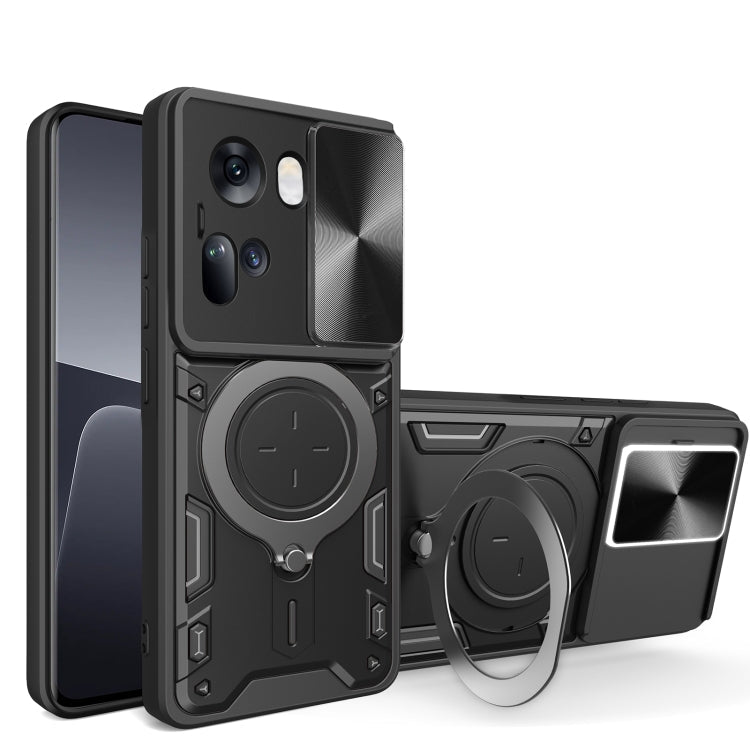 CD Texture Sliding Camshield Magnetic Holder Phone Case, For OPPO Reno11 5G Global, For OPPO Reno11 Pro 5G Global, For OPPO A38 4G Global, For OPPO A58 4G Global