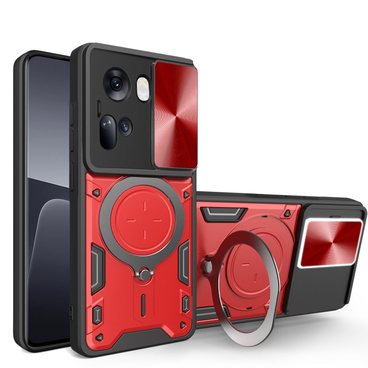 CD Texture Sliding Camshield Magnetic Holder Phone Case, For OPPO Reno11 5G Global, For OPPO Reno11 Pro 5G Global, For OPPO A38 4G Global, For OPPO A58 4G Global
