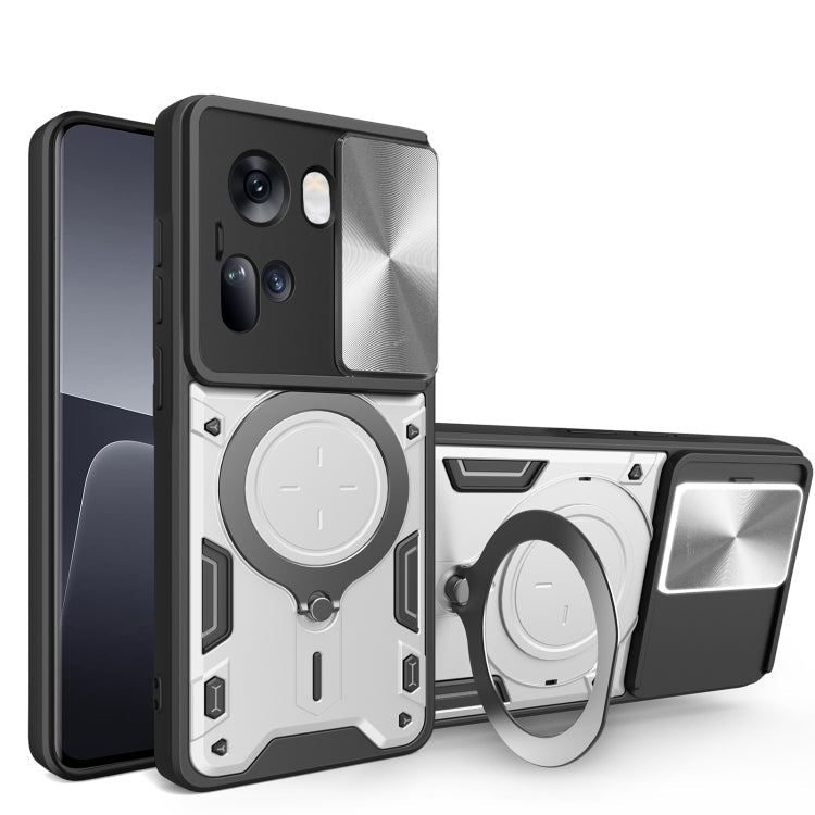 CD Texture Sliding Camshield Magnetic Holder Phone Case, For OPPO Reno11 5G Global, For OPPO Reno11 Pro 5G Global, For OPPO A38 4G Global, For OPPO A58 4G Global