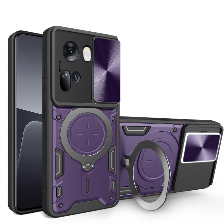 CD Texture Sliding Camshield Magnetic Holder Phone Case, For OPPO Reno11 5G Global, For OPPO Reno11 Pro 5G Global, For OPPO A38 4G Global, For OPPO A58 4G Global