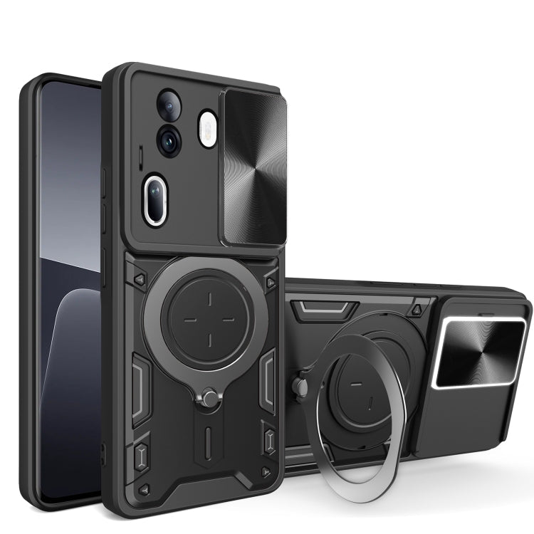 CD Texture Sliding Camshield Magnetic Holder Phone Case, For OPPO Reno11 5G Global, For OPPO Reno11 Pro 5G Global, For OPPO A38 4G Global, For OPPO A58 4G Global