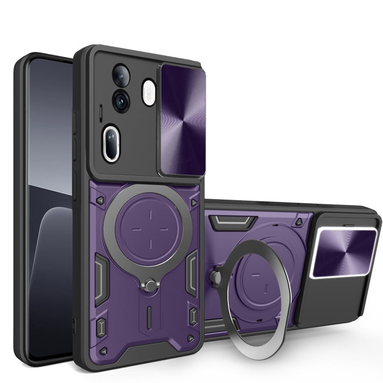 CD Texture Sliding Camshield Magnetic Holder Phone Case, For OPPO Reno11 5G Global, For OPPO Reno11 Pro 5G Global, For OPPO A38 4G Global, For OPPO A58 4G Global