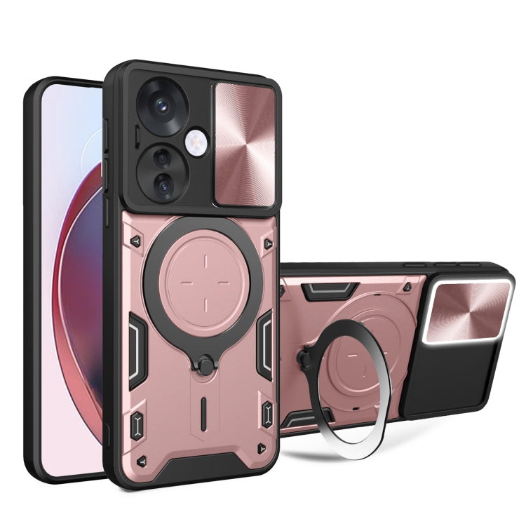 CD Texture Sliding Camshield Magnetic Holder Phone Case, For OPPO A3 Pro 5G India, For OPPO Reno12 Pro 5G Global, For OPPO Reno12 5G Global, For OPPO Reno11 F 5G Global