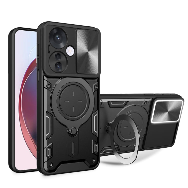 CD Texture Sliding Camshield Magnetic Holder Phone Case, For OPPO A3 Pro 5G India, For OPPO Reno12 Pro 5G Global, For OPPO Reno12 5G Global, For OPPO Reno11 F 5G Global