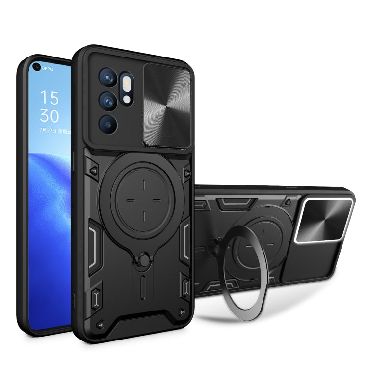 CD Texture Sliding Camshield Magnetic Holder Phone Case, For OPPO Reno7 4G / F21 Pro 4G, For OPPO Reno7 5G, For OPPO Reno 6 4G, For OPPO A15 / A15s / A35 2021