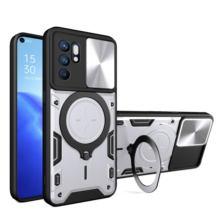 CD Texture Sliding Camshield Magnetic Holder Phone Case, For OPPO Reno7 4G / F21 Pro 4G, For OPPO Reno7 5G, For OPPO Reno 6 4G, For OPPO A15 / A15s / A35 2021