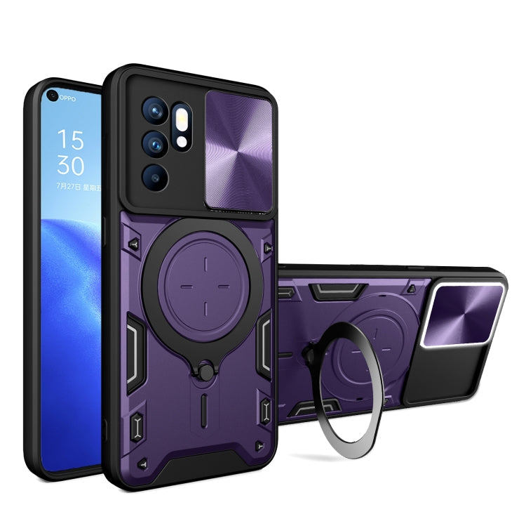 CD Texture Sliding Camshield Magnetic Holder Phone Case, For OPPO Reno7 4G / F21 Pro 4G, For OPPO Reno7 5G, For OPPO Reno 6 4G, For OPPO A15 / A15s / A35 2021