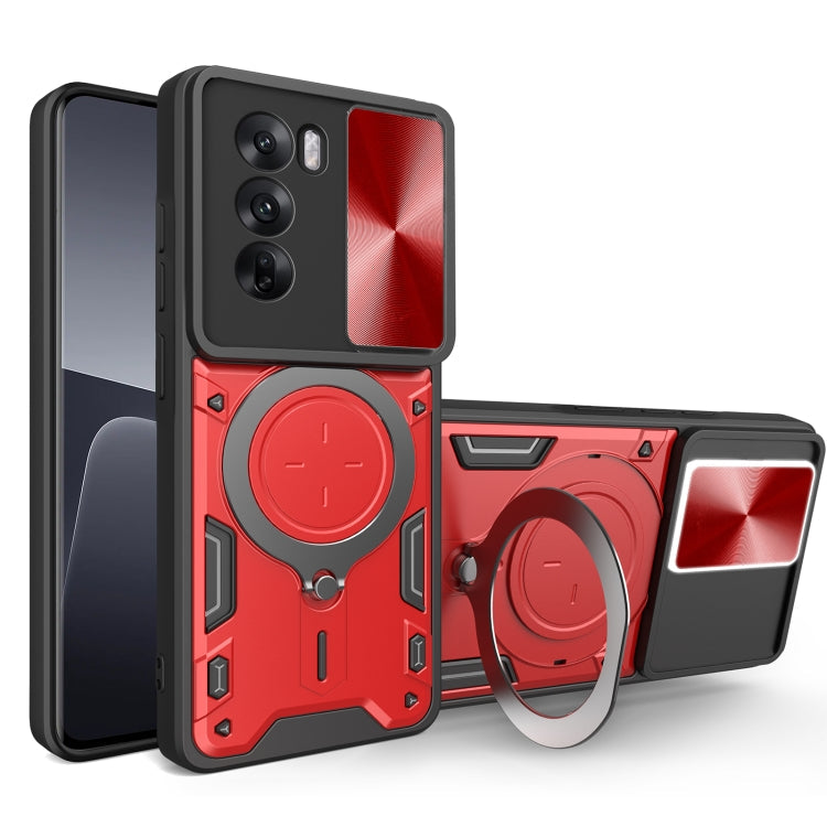 CD Texture Sliding Camshield Magnetic Holder Phone Case, For OPPO A3 Pro 5G India, For OPPO Reno12 Pro 5G Global, For OPPO Reno12 5G Global, For OPPO Reno11 F 5G Global