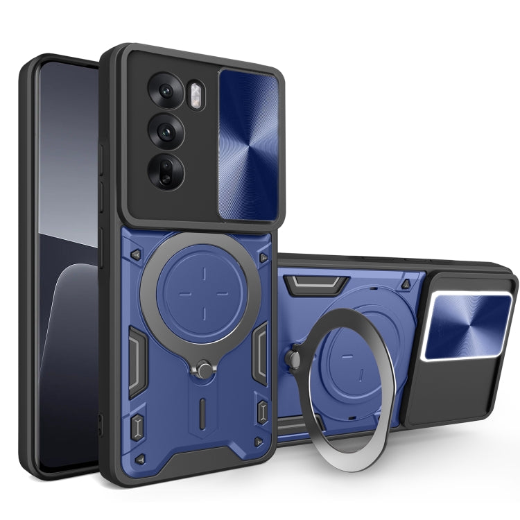 CD Texture Sliding Camshield Magnetic Holder Phone Case, For OPPO A3 Pro 5G India, For OPPO Reno12 Pro 5G Global, For OPPO Reno12 5G Global, For OPPO Reno11 F 5G Global
