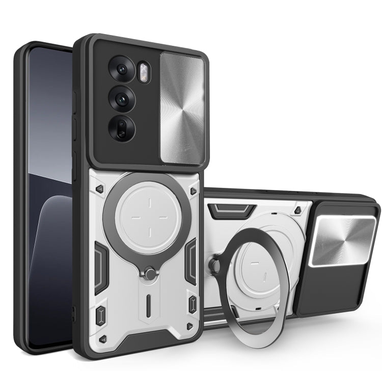 CD Texture Sliding Camshield Magnetic Holder Phone Case, For OPPO A3 Pro 5G India, For OPPO Reno12 Pro 5G Global, For OPPO Reno12 5G Global, For OPPO Reno11 F 5G Global