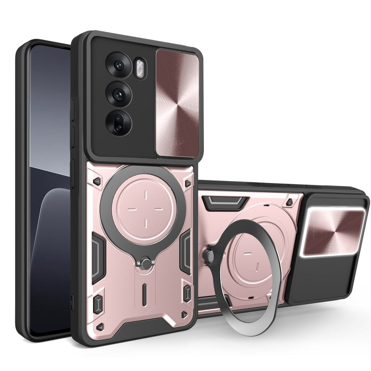 CD Texture Sliding Camshield Magnetic Holder Phone Case, For OPPO A3 Pro 5G India, For OPPO Reno12 Pro 5G Global, For OPPO Reno12 5G Global, For OPPO Reno11 F 5G Global