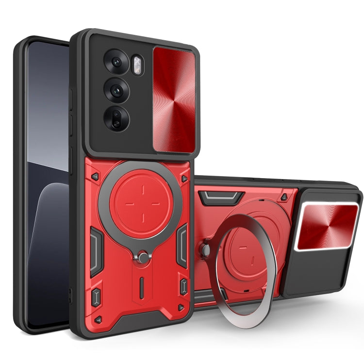 CD Texture Sliding Camshield Magnetic Holder Phone Case, For OPPO A3 Pro 5G India, For OPPO Reno12 Pro 5G Global, For OPPO Reno12 5G Global, For OPPO Reno11 F 5G Global