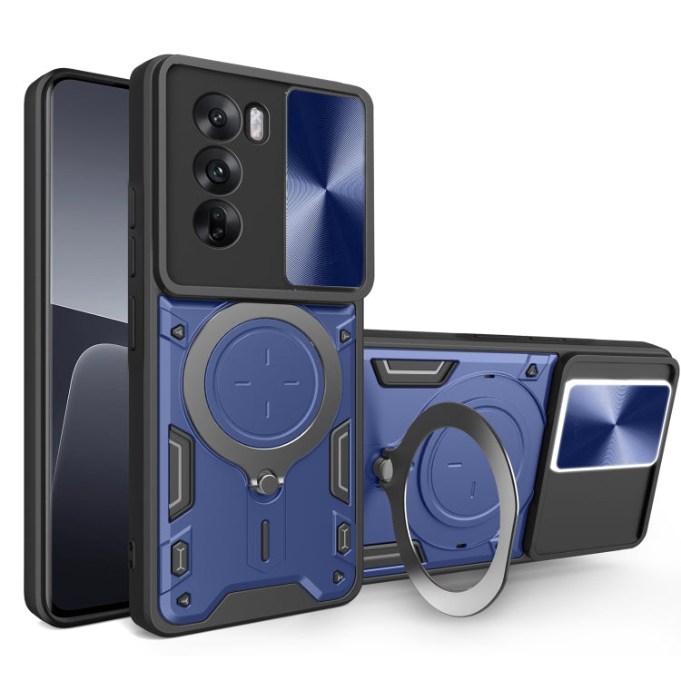 CD Texture Sliding Camshield Magnetic Holder Phone Case, For OPPO A3 Pro 5G India, For OPPO Reno12 Pro 5G Global, For OPPO Reno12 5G Global, For OPPO Reno11 F 5G Global